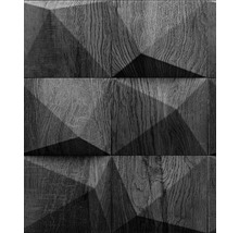Lambriu întunecat din lemn cu modele geometrice pentru decorarea pereților