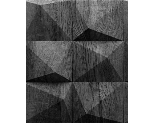 Tapet vlies 34855 GZSZ model lemn 3D gri 10,05x0,53 m Lambriu întunecat din lemn cu modele geometrice pentru decorarea pereților