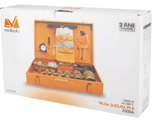 Set aparat de sudură pentru țevi din plastic Evotools în cutie de scule