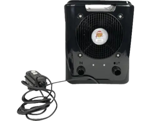 Ventilator negru cu panou de comandă