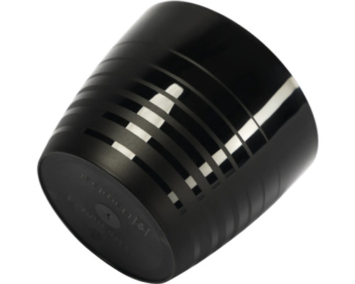 Ghiveci negru din plastic cu model cu dungi