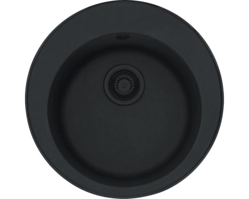 Chiuvetă bucătărie fragranit 1 cuvă Franke ROG 610 Ø51 cm fără picurător negru reversibilă Chiuvetă rotundă de bucătărie din piatră