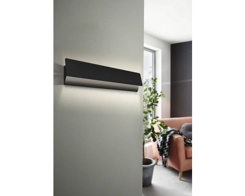 Aplică perete interior cu LED integrat Zubialde 1x12W, oțel/negru