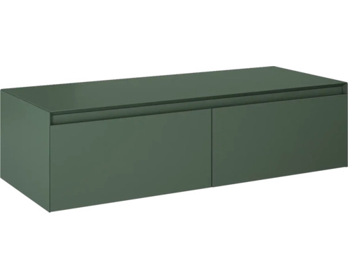 Dulap baie bază suspendat Jungborn DECEM, 2 sertare, MDF, 120x45,8 cm, verde mat