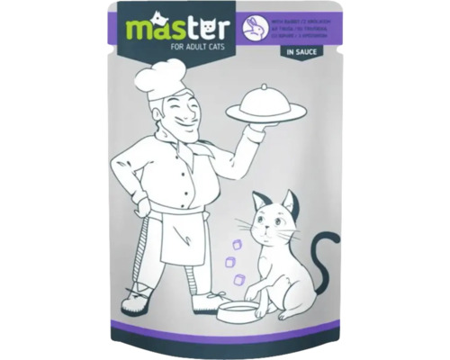 Hrană umedă pentru pisici Master Adult cu iepure în sos 80 g