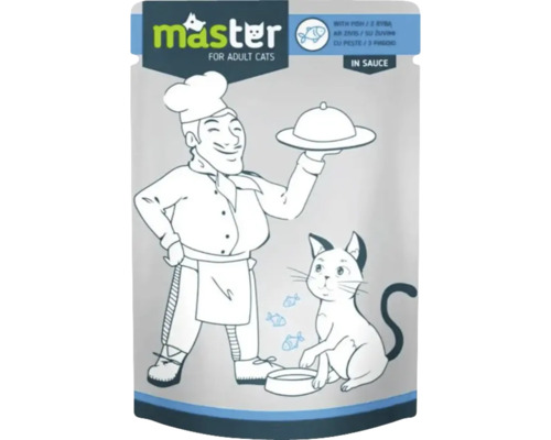 Hrană umedă pentru pisici Master Adult cu pește în sos 80 g