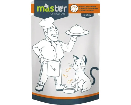 Hrană umedă pentru pisici Master Adult cu pasăre în sos 80 g