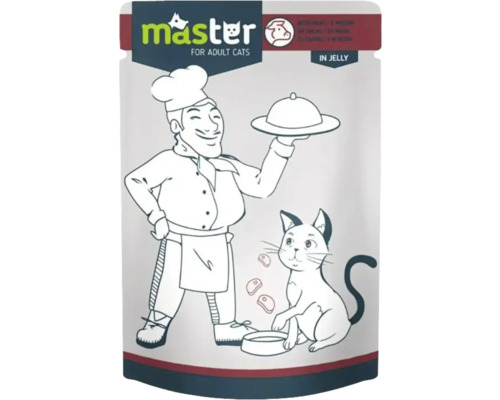 Hrană umedă pentru pisici Master Adult cu vită în sos 80 g
