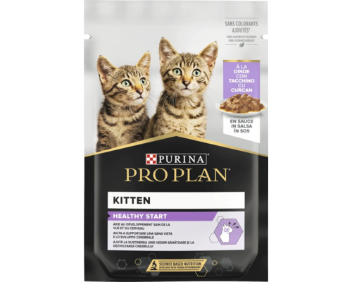 Hrană umedă pentru pisici PURINA Pro Plan Kitten Healthy Start cu curcan în sos 85 g