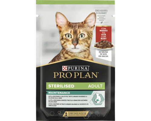 Hrană umedă pentru pisici PURINA Pro Plan Adult Sterilised Maintenance cu vită în sos 85 g