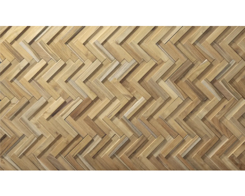 Panou decorativ lemn Ultrawood Teak Herringbone 37,5x18 cm Pardoseală din lemn cu model herringbone