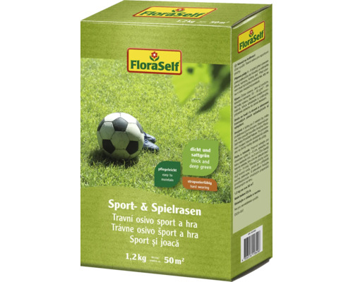 Semințe gazon sport și joacă FloraSelf 1,2 kg 50 m² Pachet gazon pentru sport și joacă FloraSelf