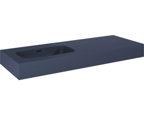 Lavoar suspendat Jungborn DECEM 121x46 cm albastru navy mat, cuvă pe stânga