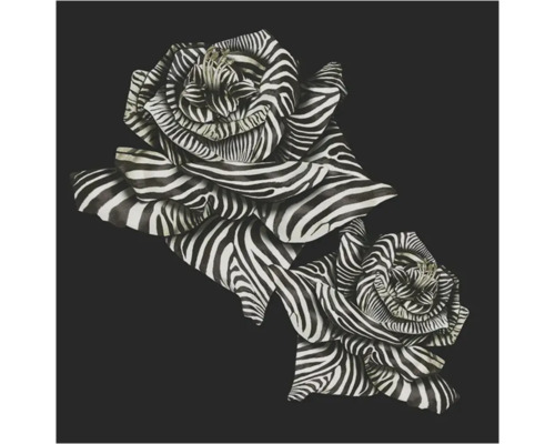 Tapet vinil tip panel 19115 Roberto Cavalli 3x3 m Doi trandafiri cu model zebră