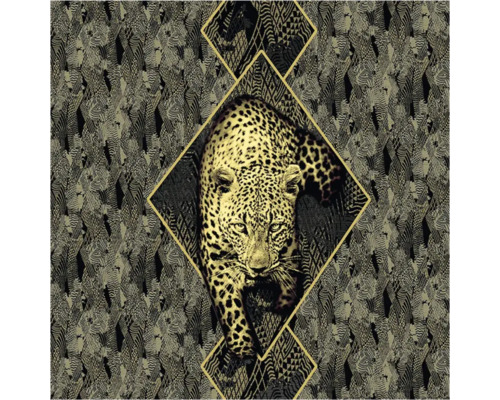 Tapet vinil tip panel 19119 Roberto Cavalli 3x3 m Imagine de perete cu model de leopard și forme geometrice