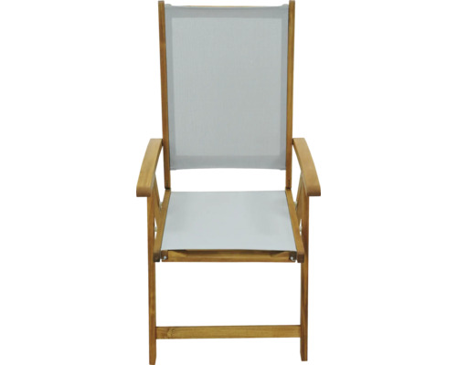 Scaun de grădină din lemn cu brațe și șezut textil