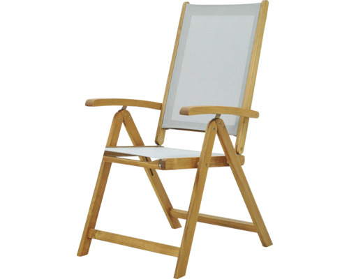 Scaun de grădină din lemn cu brațe și tapițerie textilă