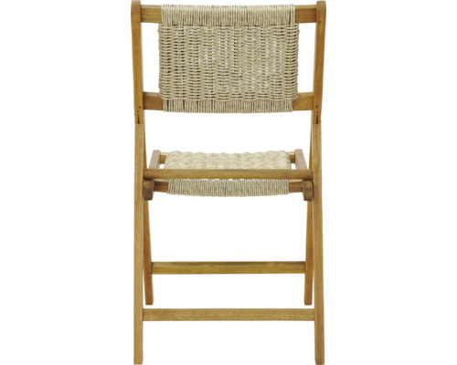 Scaun pliabil din lemn cu șezut și spătar împletite