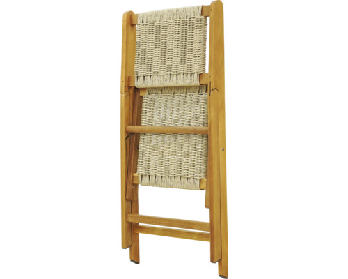 Șezlong pliabil din lemn cu ratan