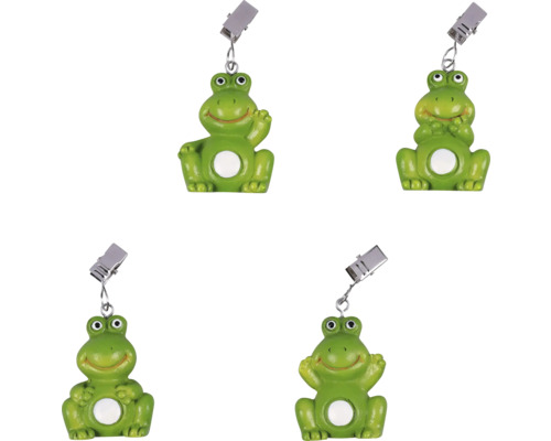 Set 4 greutăți pentru față de masă Peyer Syntex, model broască Figurine decorative broască cu cleme pentru notițe și fotografii, patru bucăți