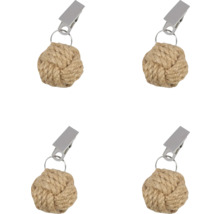 Patru suporturi de șervețele cu nod de funie și clemă