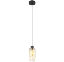 Lumină suspendată cu sticlă transparentă și elemente decorative