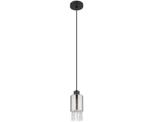 Lumină suspendată cu abajur și ornamente din cristal
