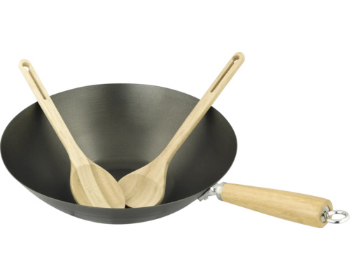 Wok cu două linguri de gătit