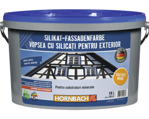 Vopsea de fațadă cu silicat pentru exterior într-o găleată de 10 litri