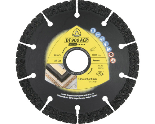 DT125R？ Disc diamantat debitare Klingspor DT 900 ACR Ø125mm | HORNBACH