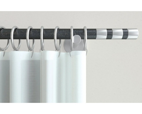 Bară de perdea cu inele de perdea și perdea