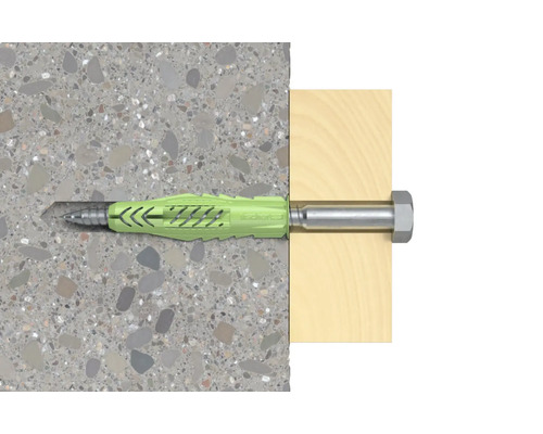 Diblul universal Fischer cu șurub în beton și lemn