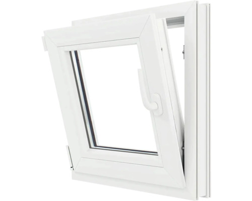 Fereastră PVC albă rabatată