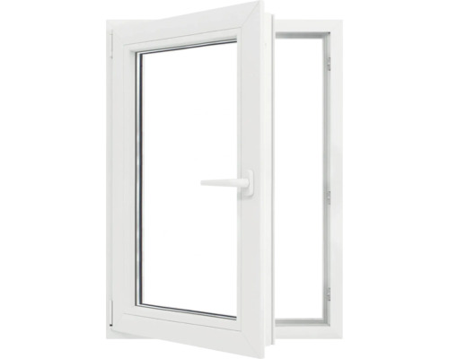 Fereastră din plastic deschisă cu mâner