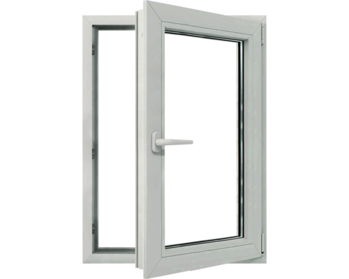 Fereastră din plastic deschisă cu mâner de fereastră