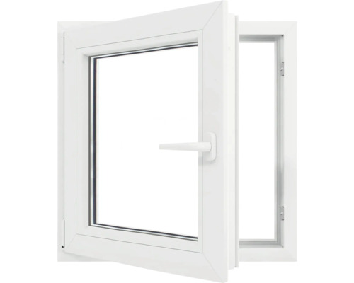 Fereastră din plastic deschisă cu mâner