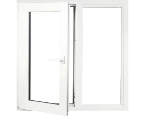 Fereastră oscilo-batantă deschisă cu ramă din plastic