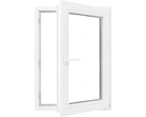 Fereastră din plastic deschisă cu mâner