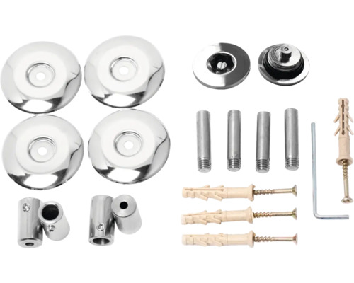 Set de fixare cu șuruburi, dibluri și capace de acoperire