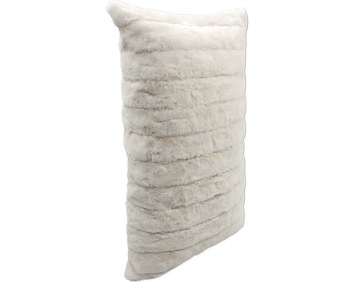 Pernă decorativă din blană artificială cu model cu dungi orizontale