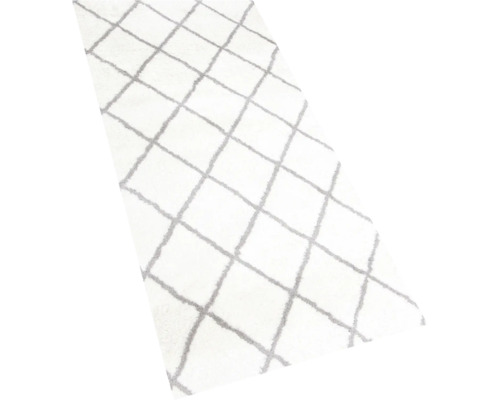 Covor alb cu model în romburi