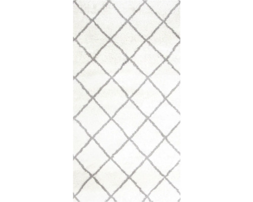 Covor alb cu model rombic