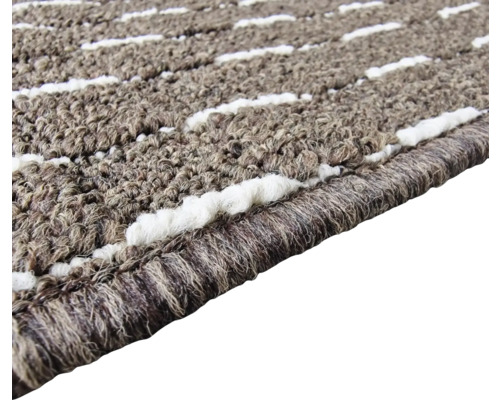 Imagine detaliată cu un covor maro cu dungi albe