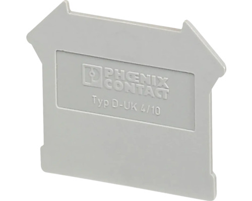 Capac clemă șir tip D-UK Phoenix 4/10 35,9x1,8x42,5mm, gri