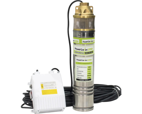 Pompă submersibilă apă curată Ruris Power Garden 1350 1100 W 2820 l/h H 100 m Pompă submersibilă cu cutie de control și cablu