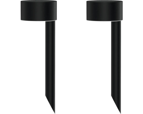 Două reflectoare de grădină negre cu țăruș de împământare
