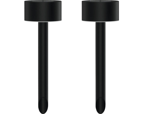 Două lămpi negre cu țăruș pentru sol