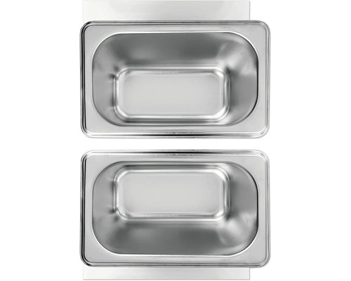 Două recipiente din oțel inoxidabil pentru catering