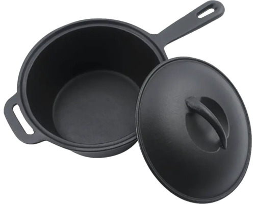 Cratită neagră din fontă cu capac