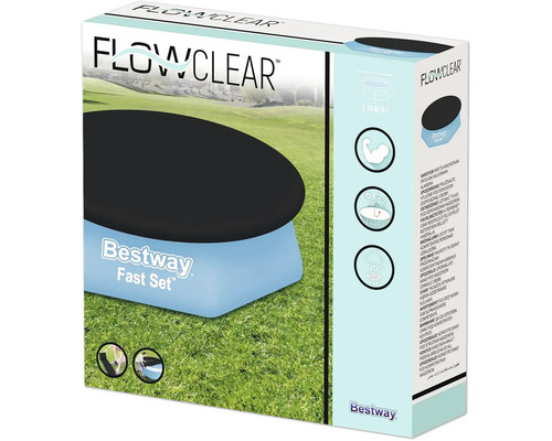 Prelată pentru acoperirea piscinei pe timp de vară, Ø 244 cm, bazin rotund Ambalajul unei prelate pentru piscină Bestway Fast Set